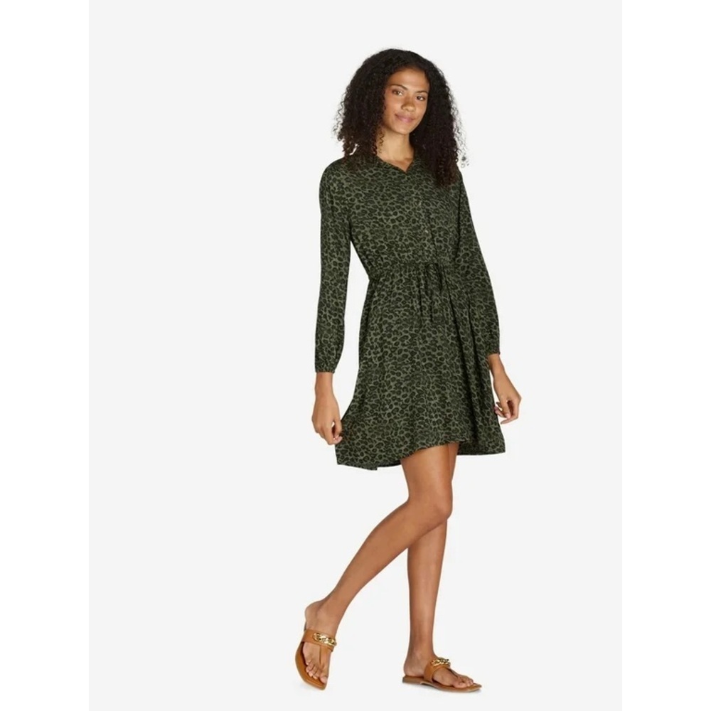 💐 Time & True Soft‎ Leopard Print Button Shirtdress